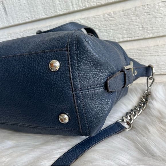 MICHAEL KORS Navy Blue Bedford Fulton Mercer Tote Satchel Crossbody Shoulder Bag - Picture 7 of 11
